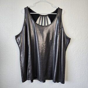 LIVI Active Tank Top Plus size 26/28 gray metalic shimmer athileisure workout